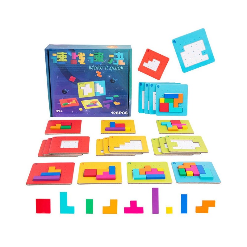 Quick and easy building block puzzle game for children, an interactive parent-child puzzle toy